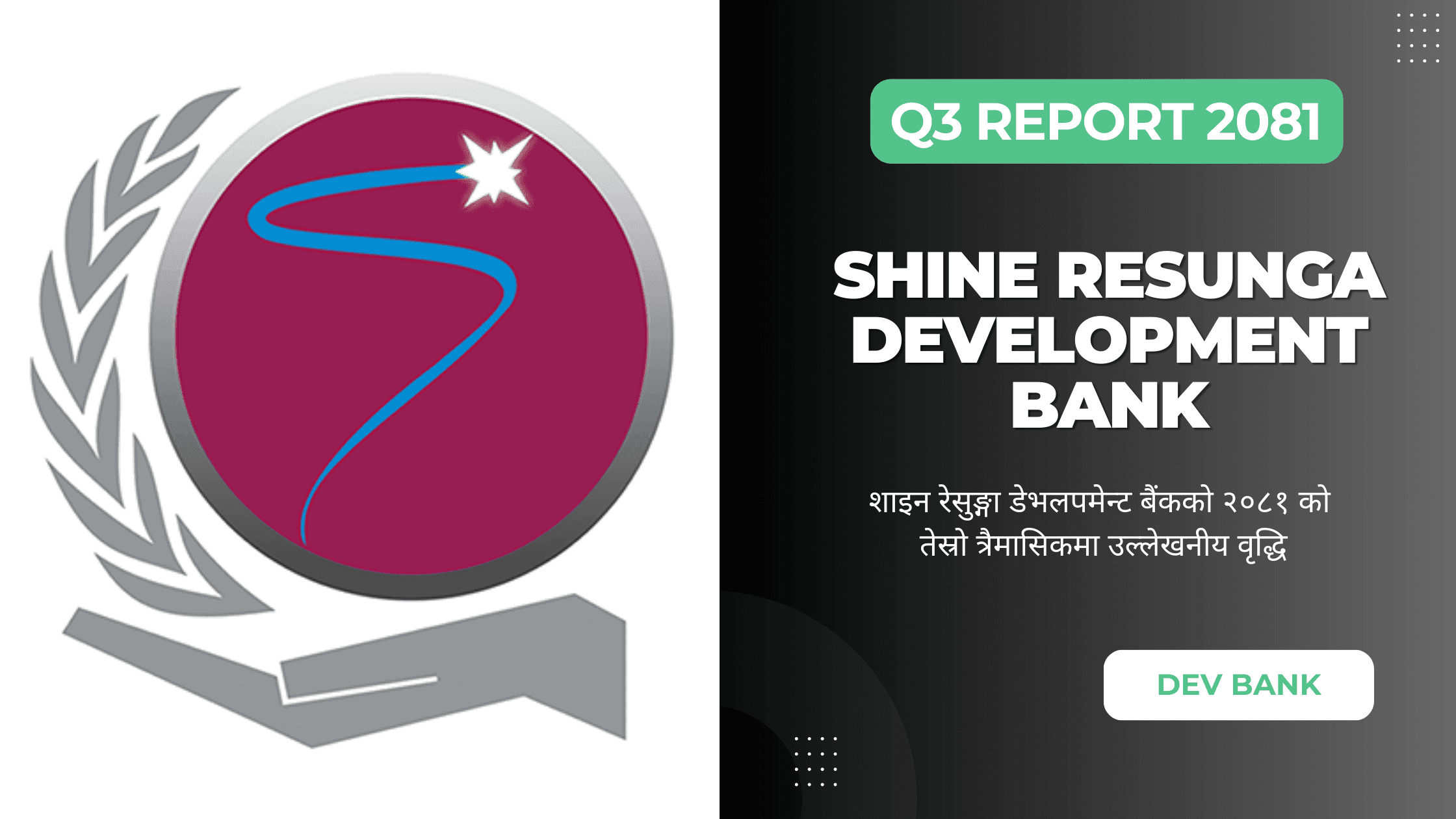 शाइन रेसुङ्गा डेभलपमेन्ट बैंकको २०८१ को तेस्रो त्रैमासिकमा उल्लेखनीय वृद्धि