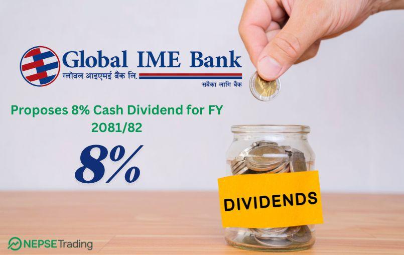 ग्लोबल आइएमई बैंकले ८ प्रतिशत नगद लाभांश प्रस्ताव